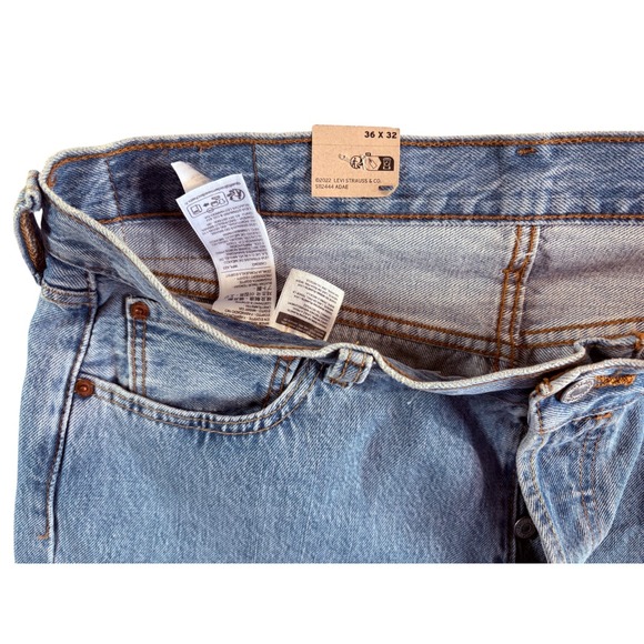 Levi's 501 Original Fit Jeans Mens 36x32 (35x31.5) Blue Denim Logo Straight Leg - Picture 4 of 7